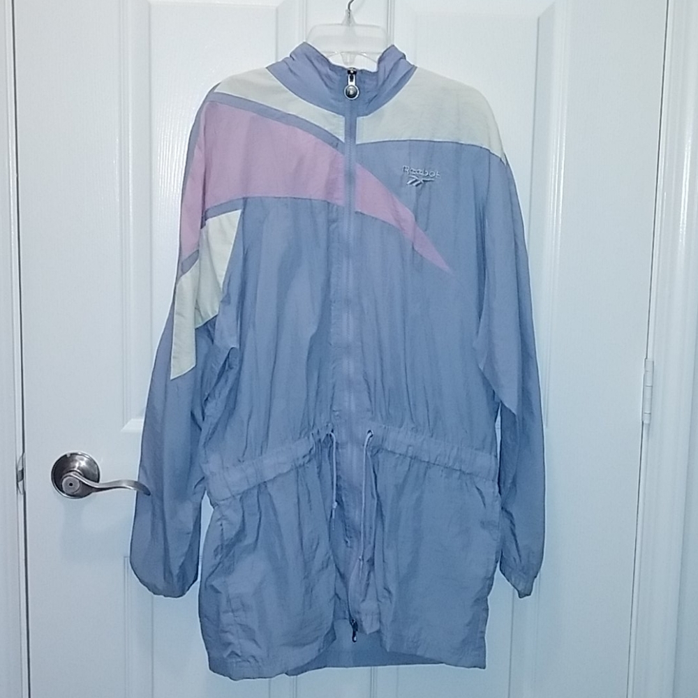 vintage reebok long windbreaker